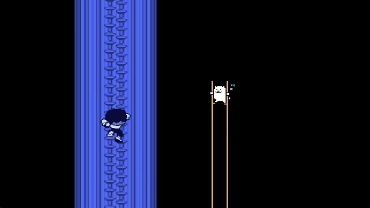 Toby Dog always uses a ladder to win the race (Image via TobyFox | YouTube/@Yule Ropple)